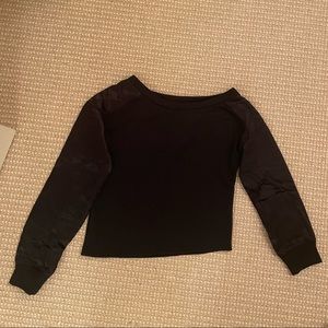 R+A Intermix navy cropped contras sweatshirt